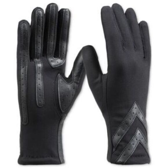 Isotoner Signature Women's Water-Repellent Black Heritage Chevron Gloves XL - Picture 1 of 1